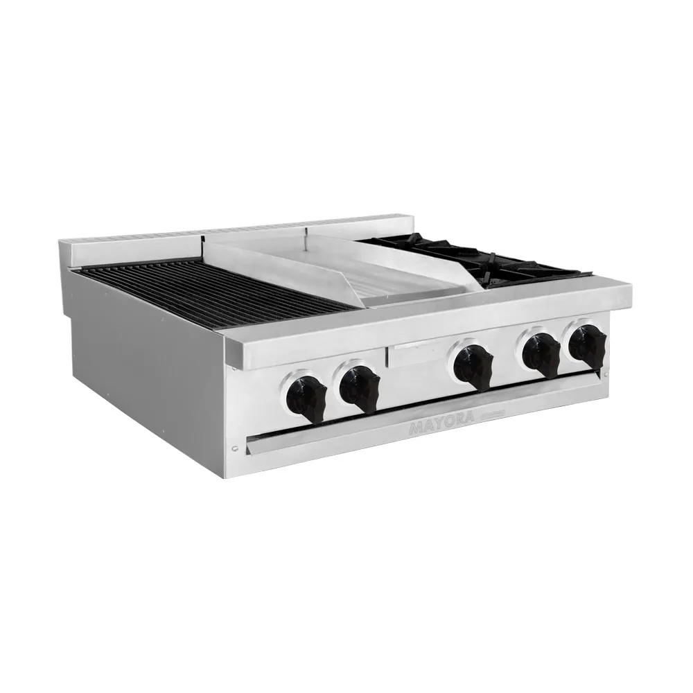 Estufa Modula Triple Asador + Plancha + 2 Quemadores