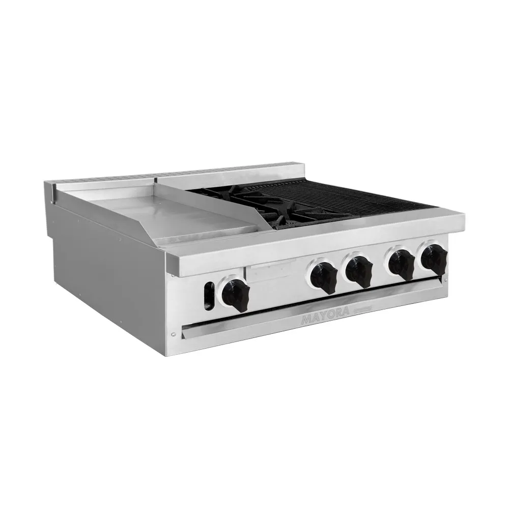 Estufa Modula Triple Plancha+ 2 Quemadores + Asador