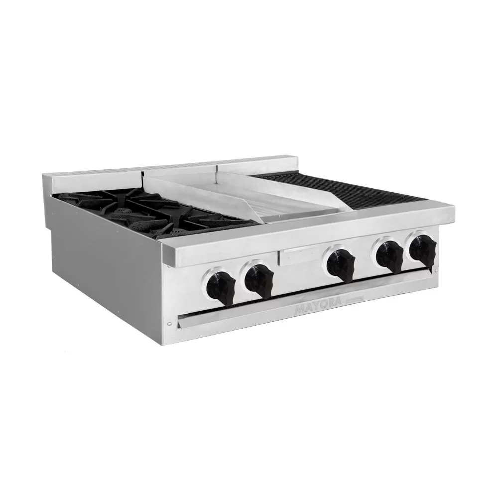 Estufa Modula Triple 2 Quemadores + Plancha + Asador