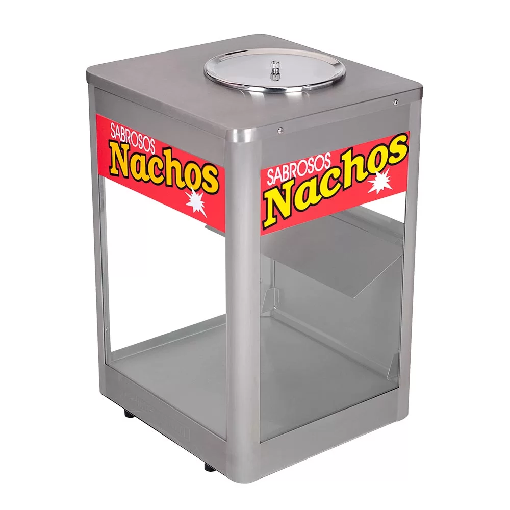 Exhibidor de Nachos  Costados de Cristal de 0.4 CM 127V
