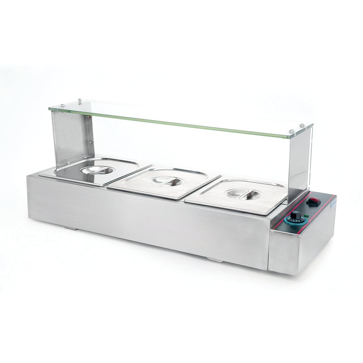 Baño María Eléctrico De 3 Insertos Medios De 10 Cm De Profundidad