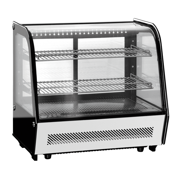 Vitrina Refrigerada Cristal Curvo Con Sistema Antiempañante Frontal Acero Inoxidable 120 L