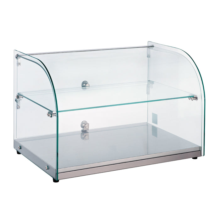 Vitrina Exhibidora Neutra Cristal Curvo Con Entrepaño De Cristal