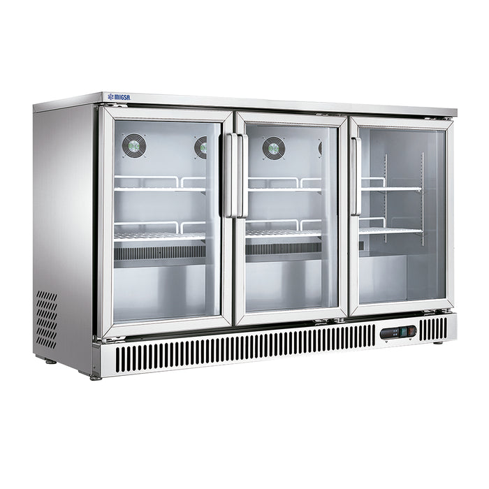 Refrigerador Contrabarra De 3 Puertas De Cristal De 380L