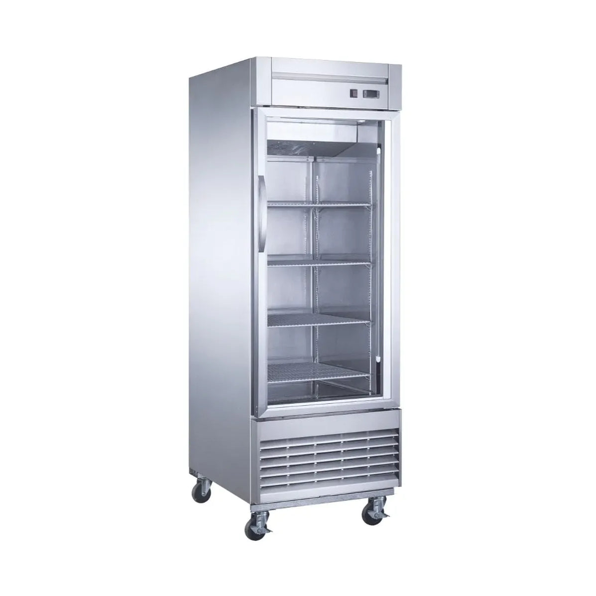 Congelador Vertical Puerta De Cristal En Acero Inoxidable De 23 Pies Cúbicos 1 Puerta