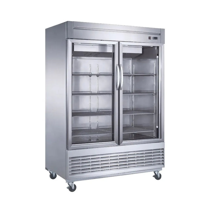 Refrigerador Vertical Puerta De Cristal En Acero Inoxidable De 47 Pies Cúbicos 2 Puertas